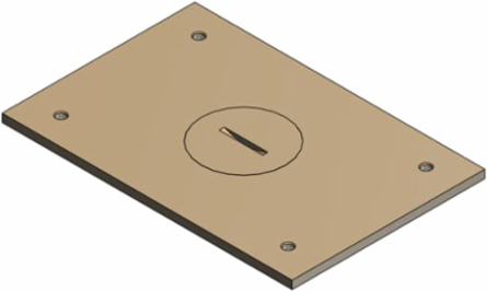 Brass Cover Plate for Multi-Gang Floor Boxes, 4-1/2 Inch x 3 Inch, 1 Inch NPS Plug