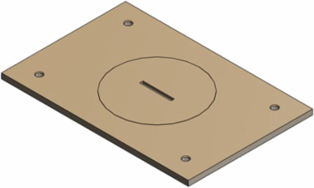 Brass Cover Plate for Multi-Gang Floor Boxes, 4-1/2 Inch x 3 Inch