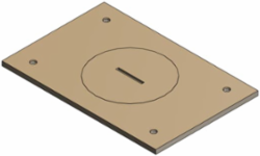 Brass Cover Plate for Multi-Gang Floor Boxes, 4-1/2 Inch x 3 Inch