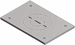 Flush Service Cover Plate, 4-1/2 Inch x 3 Inch, Aluminum