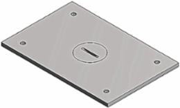 Flush Service Cover Plate, 4-1/2 Inch Length, Aluminum, Mounting Opening Rectangular