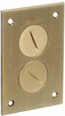 Multi-Gang Cover Plate 4-1/2 Inch x 3 Inch Brass for Flush Service Boxes