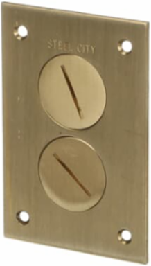 Multi-Gang Cover Plate 4-1/2 Inch x 3 Inch Brass for Flush Service Boxes