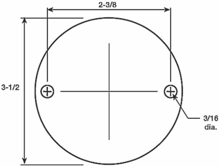 Flush Service Cover Plate, 3-1/2 Inch Diameter, Brass