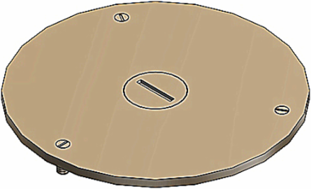 Flush Service Cover Plate for Floor Boxes, 3-1/2 Inch Diameter, Brass