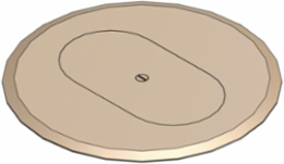Carpet Plate 6 Inch Diameter, Beige Polycarbonate for Flush Service