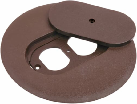 Carpet Cover Plate, 6 Inch Diameter, Non-Metallic for Duplex Receptacle