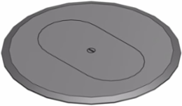 Flush Service Floor Box Cover Plate, 6 Inch Diameter, Gray PolyCarbonate