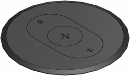 Non-Metallic 6 Inch Flush Service Cover Plate, Black Polycarbonate