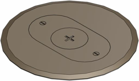 Flush Service Cover, 6 Inch Diameter, Non-Metallic, Brown