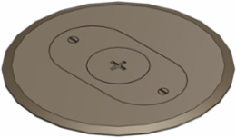 Flush Service Cover, 6 Inch Diameter, Non-Metallic, Brown