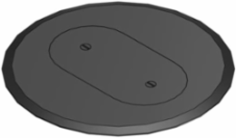 Non-Metallic Single Receptacle Cover Plate, 6 Inch Diameter, Black