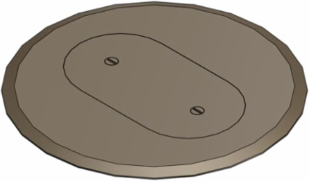 Plastic Cover Plate for 6 Inch Floor Box, Brown Polycarbonate