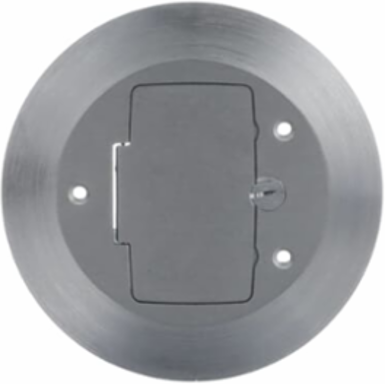 Aluminum One-Piece Carpet Plate for GFCI, 5-3/4 Inch Diameter