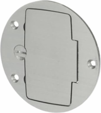 Aluminum GFCI Cover Plate, 4 Inch Diameter, for Floor Boxes