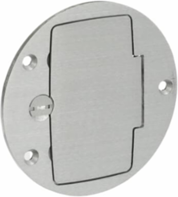 Aluminum GFCI Cover Plate, 4 Inch Diameter, for Floor Boxes