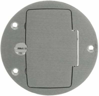 Aluminum GFCI Cover Plate, 4 Inch Diameter, for Floor Boxes