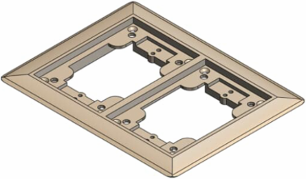 Two Gang Carpet Plate 7-5/8 Inch x 6-1/8 Inch, Beige, Non-Metallic