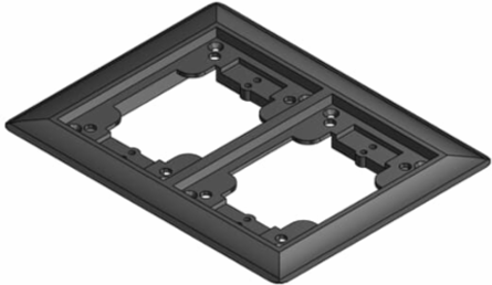 Two Gang Carpet Plate Cover, 7-5/8 Inch x 6-1/8 Inch, Black Polycarbonate
