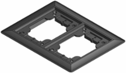 Two Gang Carpet Plate Cover, 7-5/8 Inch x 6-1/8 Inch, Black Polycarbonate
