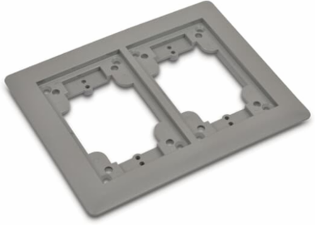 Two Gang Carpet Plate 7-5/8 Inch x 6-1/8 Inch Gray Polycarbonate