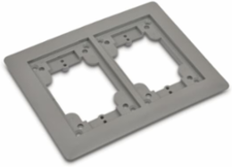 Two Gang Carpet Plate 7-5/8 Inch x 6-1/8 Inch Gray Polycarbonate