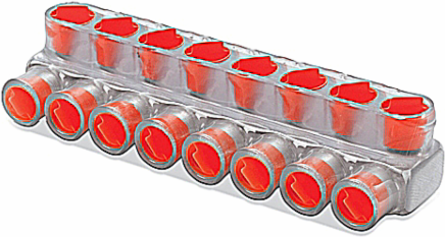 Insulated Pedestal Connectors - 8 Ports, 2.51 Inch x 2.12 Inch x 7.67 Inch