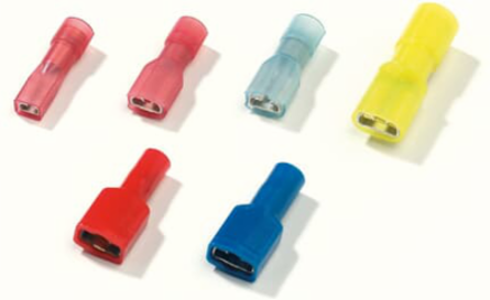 Red Polycarbonate Insulated Female Disconnect Terminal 0.5-1.5 mm², Tab Size 4.8 x 0.5 mm