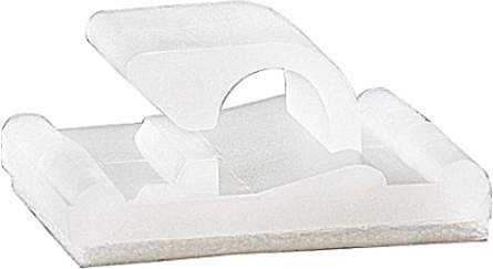 Round Adhesive Clips, 14.8mm Length, 16mm Width, Nylon 6.6, Self-Adhesive