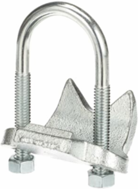 Right Angle Pipe Support 1 Inch Malleable Iron Clamp, Galvanized