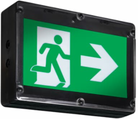 NEMA-4X Pictogram Exit Sign, 9-1/4 Inch x 14 Inch, 120-347V AC, Cold-Weather -40 C