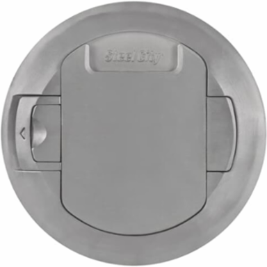 Aluminum Poke-Through Cover, 8 Inch Diameter, Round Shape