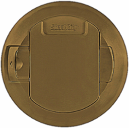 Recessed Poke-Through Cover, 8 Inch Diameter, Solid Brass, 0.375 Inch Flange
