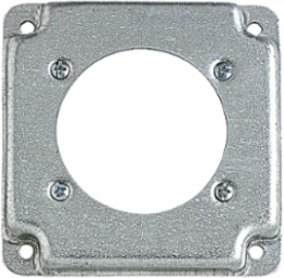Square Outlet Box Covers, 4 Inch Size, Galvanized Steel, 5 Cubic Inches
