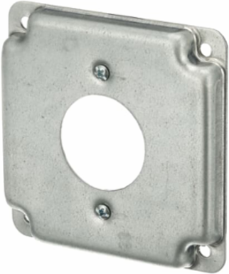 Square Surface Cover for 4-Wire Twist-Lock Receptacle, 4 Inch, Galvanized Steel