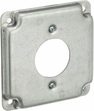 Square Surface Cover for 4-Wire Twist-Lock Receptacle, 4 Inch, Galvanized Steel