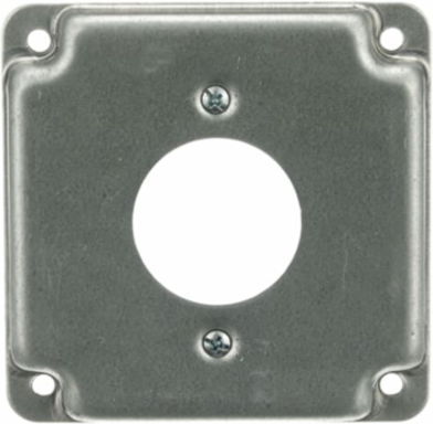 Square Surface Cover for 4-Wire Twist-Lock Receptacle, 4 Inch, Galvanized Steel