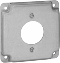 Square Surface Cover for 4-Wire Twist-Lock Receptacle, 4 Inch, Galvanized Steel
