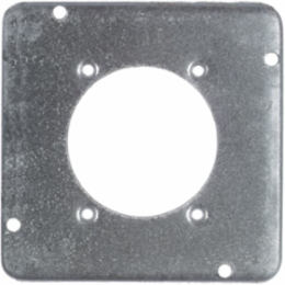 Square Outlet Box Cover, 4-11/16 Inch x 1/2 Inch Deep, 7.5 Cubic Inches, Galvanized Steel