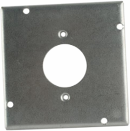 Square Surface Cover, 4-11/16 Inch x 1/2 Inch Deep, 1-11/32 Inch Dia Hole, Steel