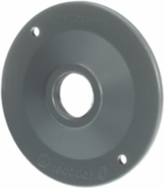 4-1/8 Inch Round Lamp Holder Cover, Aluminum, Silver, One Tapped Hole