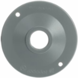 4-1/8 Inch Round Lamp Holder Cover, Aluminum, Silver, One Tapped Hole