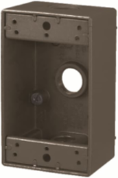 Outdoor Electrical Box 4-27/50 Inch x 2-39/50 Inch Bronze, 18.3 Cu Inch, 3 Outlets