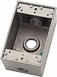 Universal Standard Device Box, 19.0 Cubic Inches, 4-9/16 Inch Length, Aluminum, 3 Outlets