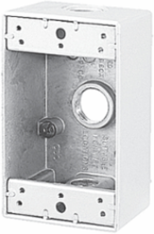 Universal Standard Device Box, 19 Cubic Inches, 3 Outlets, White Aluminum