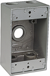 Universal Standard Outlet Box 19 Cubic Inches, 5 Outlets, 4-9/16 Inch Length, Aluminum
