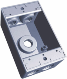 Outdoor Weatherproof Electrical Box 17 Cubic Inches 5 Outlets Silver Aluminum
