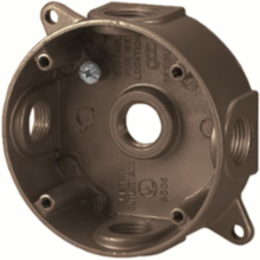 Round Outlet Box 16 Cubic Inches 4-1/8 Inch Diameter Bronze