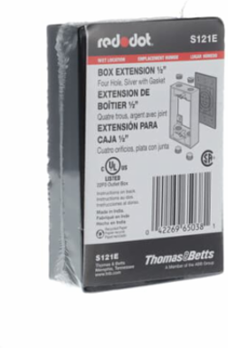 Universal Box Extension Adapter 1-3/8 Inch Deep, 4 Outlets, Aluminum Alloy