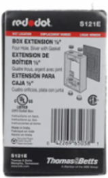 Universal Box Extension Adapter 1-3/8 Inch Deep, 4 Outlets, Aluminum Alloy